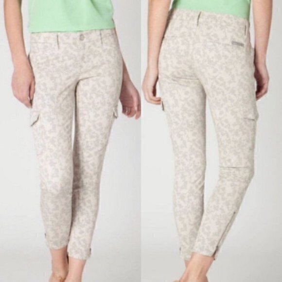 Anthropologie Level 99 Floral Cargo Pant Sz 25 - Picture 1 of 7